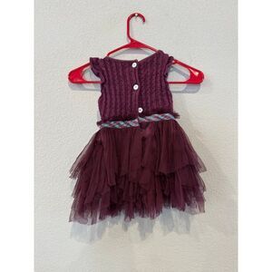 Matilda Jane Kids Once Upon A Time Soiree Dress Ribbon Waist Frock Size 2 Maroon